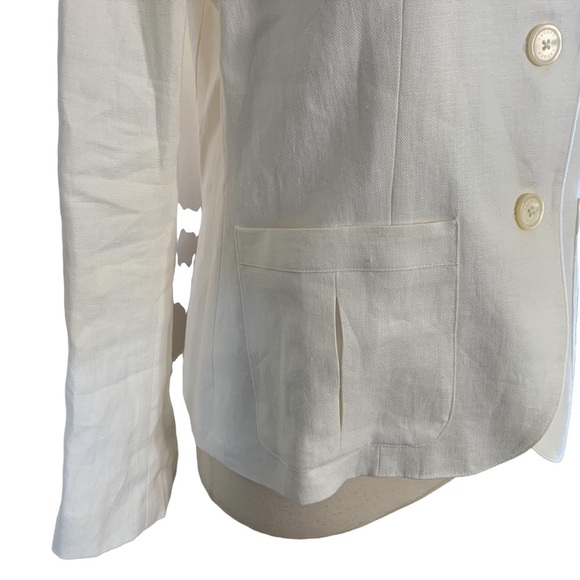 Lauren Ralph Lauren 100% Linen White Blazer New With Tags Size 14 - Picture 4 of 14